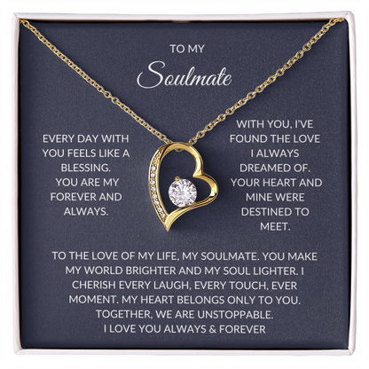My Soulmate – Heart Pendant Necklace with Love Note
