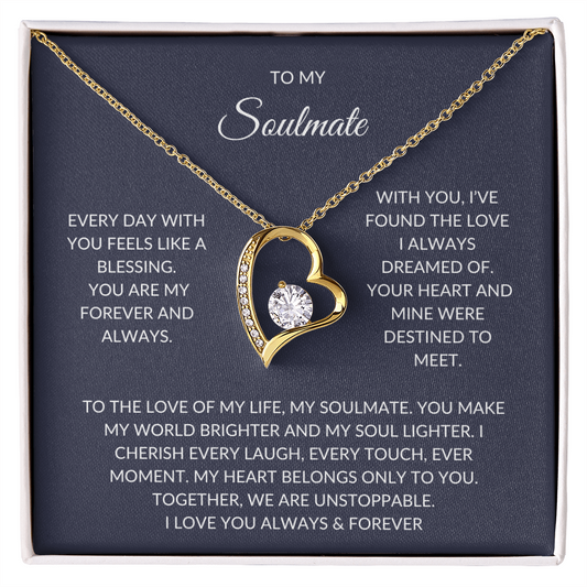 My Soulmate – Heart Pendant Necklace with Love Note