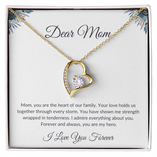 Mom Necklace Gift – Sparkling Love Knot Pendant That Shines Forever