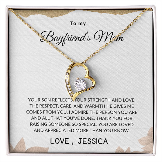 Boyfriend's Mom Gift – Sparkling Heart Pendant Necklace
