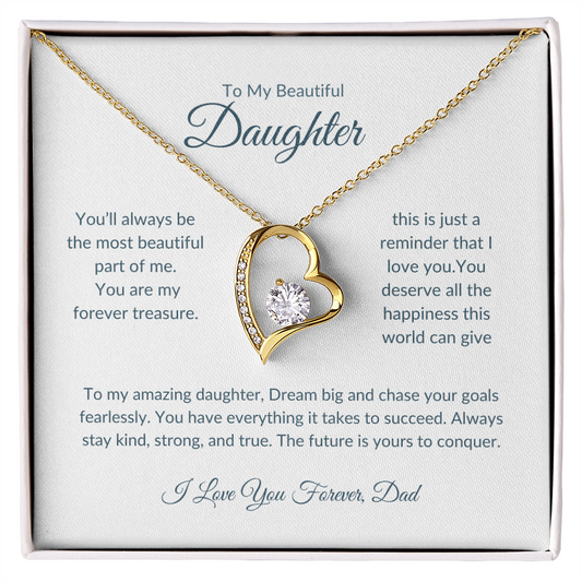 To My Beautiful Daughter | Heart Pendant Necklace | Love Dad