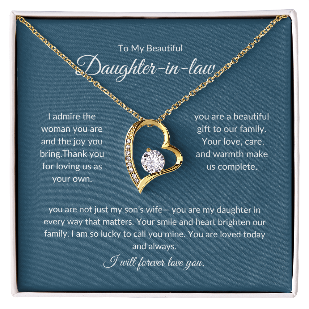 To My Daughter-in-Law – Forever Love Knot Necklace with Sentimental Note