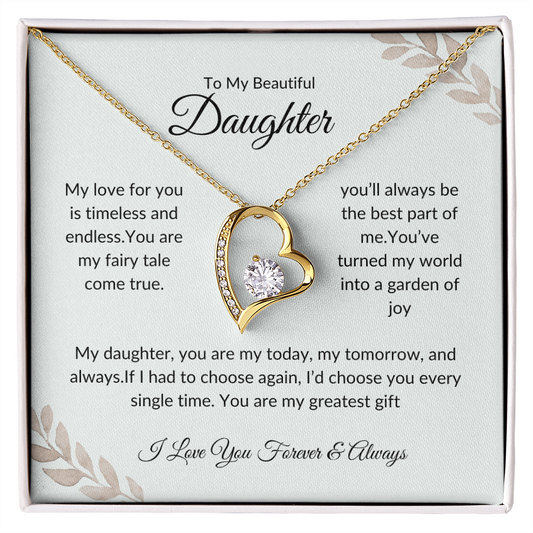 Christmas Necklace for Daughter | Forever Love Pendant | Holiday Gift Idea