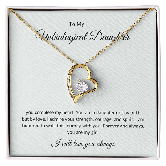 To My Bonus Daughter – Forever Love Necklace with Elegant Gift Box