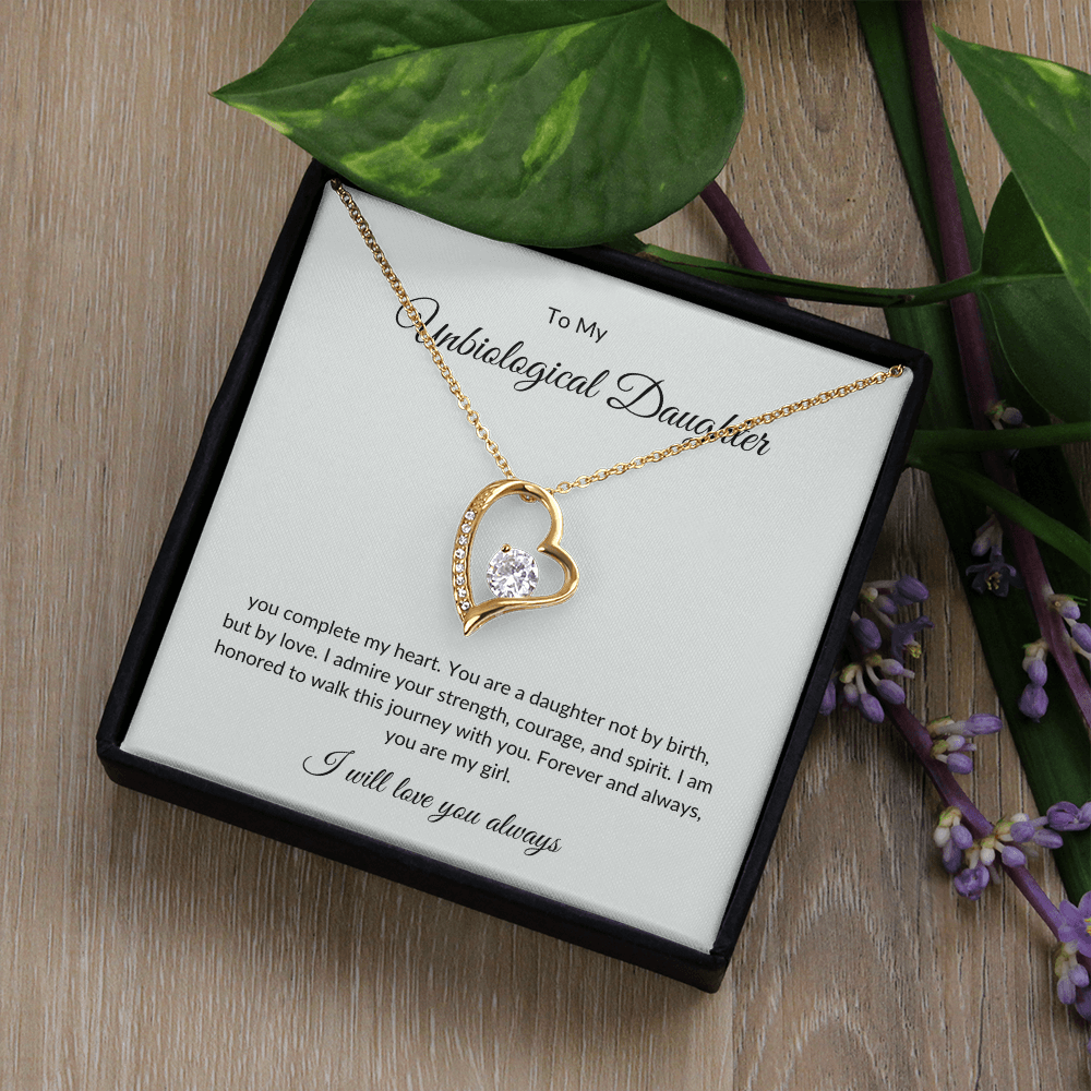 To My Bonus Daughter – Forever Love Necklace with Elegant Gift Box