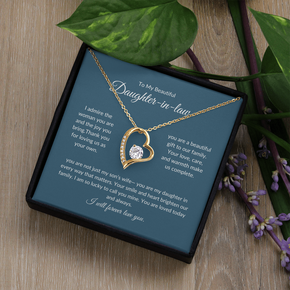 To My Daughter-in-Law – Forever Love Knot Necklace with Sentimental Note