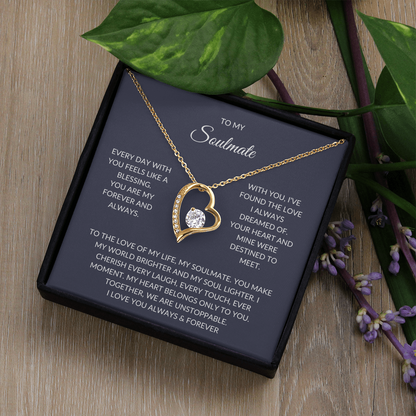 My Soulmate – Heart Pendant Necklace with Love Note
