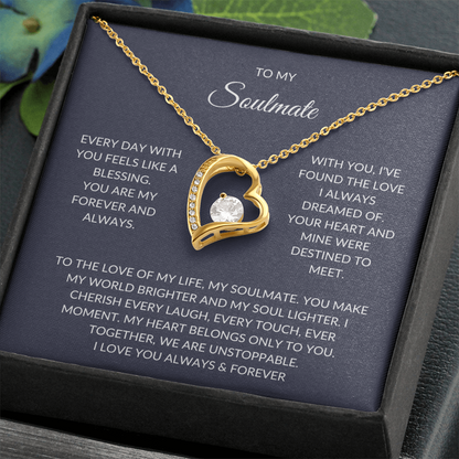 My Soulmate – Heart Pendant Necklace with Love Note