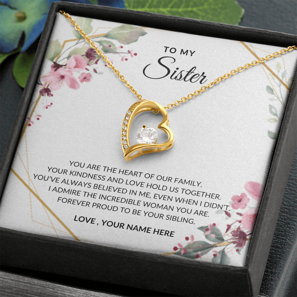 To My Sister – Sparkling Heart Necklace