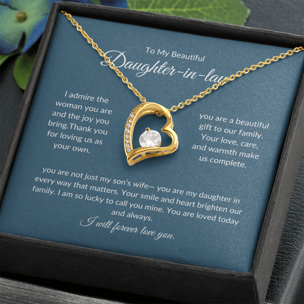 To My Daughter-in-Law – Forever Love Knot Necklace with Sentimental Note