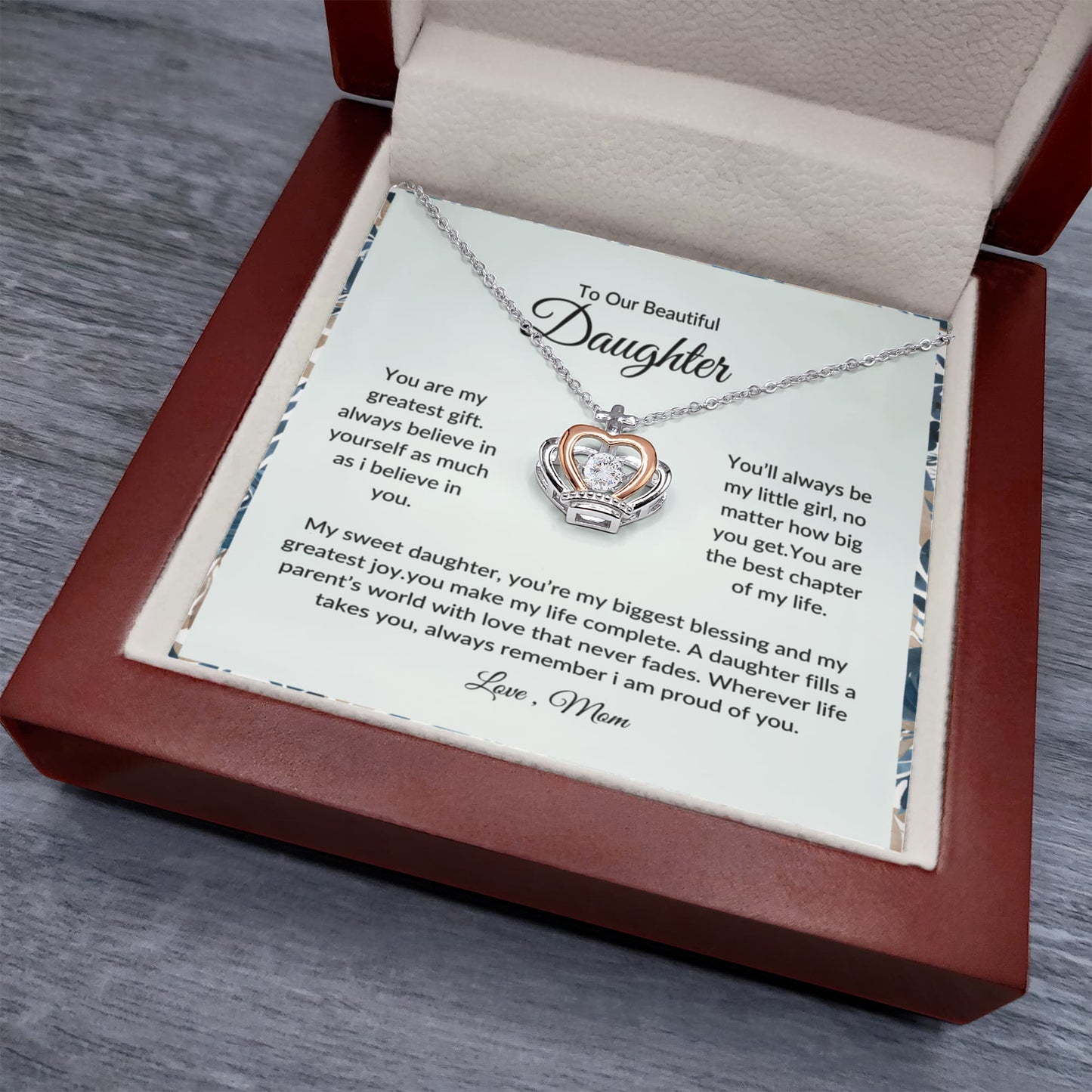 To My Daughter  | Love Mom | Love Knot Necklace