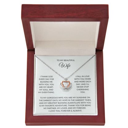To my wife - Crown Pendant Necklace - Beautiful gift