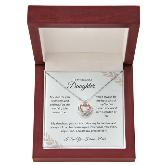 Inspirational Necklace for Daughter | Forever Love Pendant | Love Dad