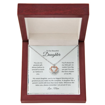 To My Daughter  | Love Mom | Love Knot Necklace